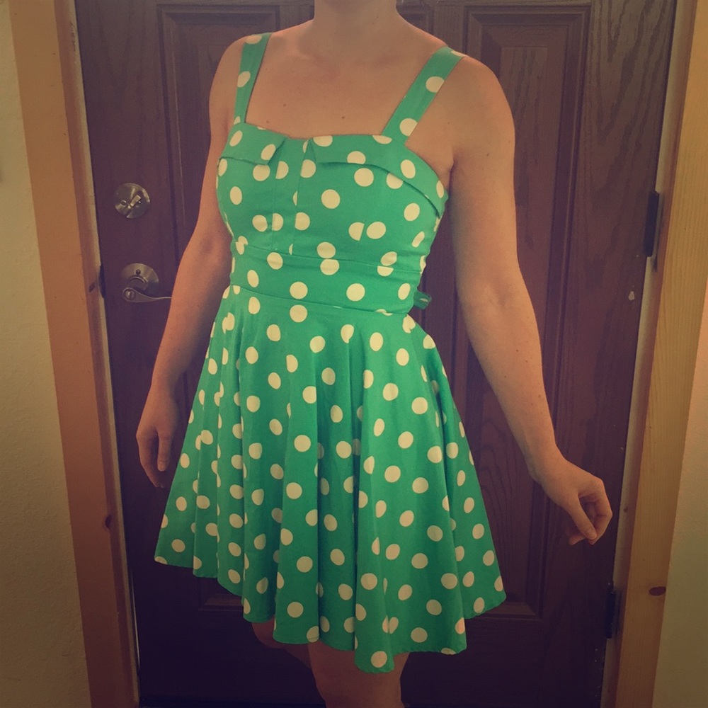 Cute retro polka dot dress, size small